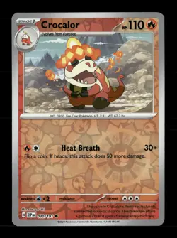 Crocalor Reverse Holo Common SV08: Surging Sparks 030/191 NM Pokemon NM - Image 1