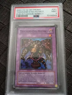 YUGIOH Thousand-Eyes Restrict Dualist League Promo Series 1 PSA 9 Mint Vintage - Image 1