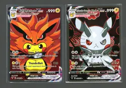 Pikachu RIKUDO SENNIN KURAMA Cute Pokemon Naurto Cosplay Doujin ACG HOLO Card - Image 1