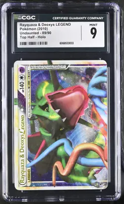 CGC 9 MINT Rayquaza & Deoxys LEGEND 2010 Undaunted Top 89/90 Holo Pokemon Card - Image 1