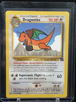 Pokemon TCG Dragonite Black Star Promo Card 1999 Pokemon: The First Movie - Image 1