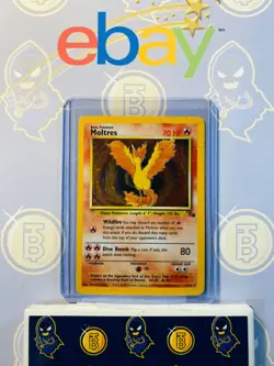 Moltres 12/62 MP Played Fossil Set 1999 Pokemon Card Holo Rare Holofoil - Image 1