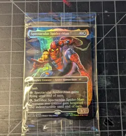 Magic: The Gathering Spider-Man card IN HAND BRAND NEW marvel legends - Image 1