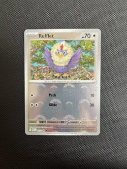 Rufflet Pokeball Pattern Holo SV: Black Bolt 077/086 Pokemon Card (English) - Image 1