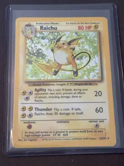 Pokemon TCG Raichu Holo Rare Card Base Set, 14/102, LP/MP Condition - Image 3