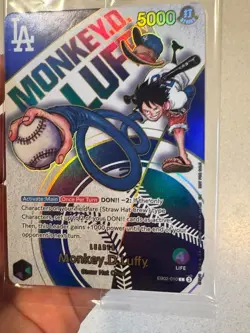One Piece Dodgers promo Luffy card EB02-010 - Image 1