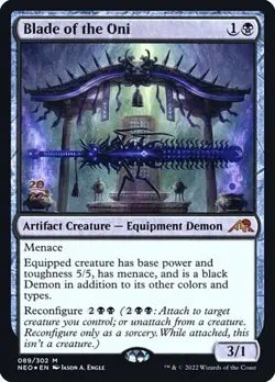Blade of the Oni - Foil Prerelease Promo Kamigawa: Neon Dynasty LP MTG - Image 1