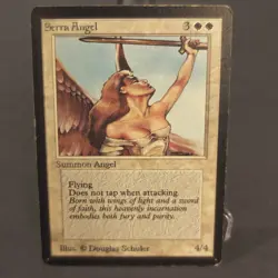MTG Beta "Serra Angel" Magic the Gathering MP Condition Rolled Up Corners - Image 1