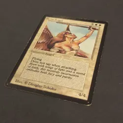 MTG Beta "Serra Angel" Magic the Gathering MP Condition Rolled Up Corners - Image 3