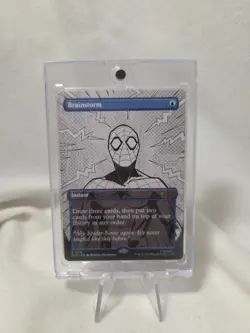 MTG Secret Lairs Spider-Man Brainstorm Ink 7016 Hard To Pull (Black And White) - Image 1