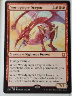 Worldgorger Dragon - Eternal Masters - Magic the Gathering MTG Nice! - Image 1