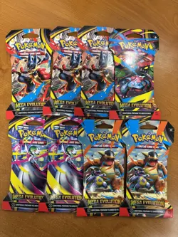 Pokemon TCG MEGA EVOLUTION Sleeved Booster Packs Lot of 8 - Total Packs 8! - Image 1