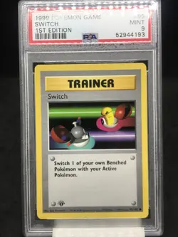 Pokemon PSA 9 1st Edition Shadowless Switch 95/102 Base Set - Image 1
