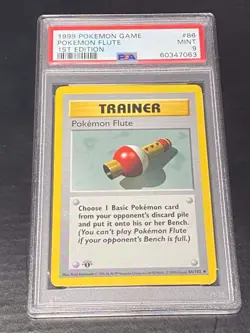 1999 POKEMON 1ST EDITION POKEMON FLUTE #86 PSA 9 MINT. - Image 1