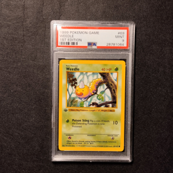 Pokemon WEEDLE 69/102 1st Edition Shadowless Base set PSA 9 English MINT MT - Image 1