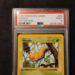 Pokemon WEEDLE 69/102 1st Edition Shadowless Base set PSA 9 English MINT MT - Image 3