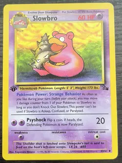 1st Edition Slowbro 43/62 Pokemon TCG WOTC Base Set Fossil LP - Image 1