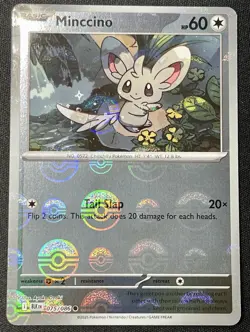 2025 Pokemon SV Black Bolt Minccino Reverse Holo Master Ball Common #075/086 - Image 1