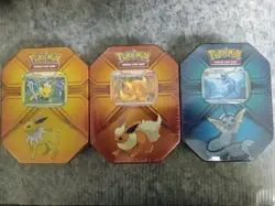 SEALED Pokemon TCG Triple Effect Tin Set LOT Vaporeon Jolteon Flareon 820650102851 - Image 1
