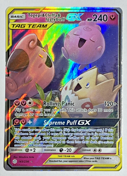 2019 Pokemon TCG Togepi & Cleffa & Igglybuff GX 143/236 SM Cosmic Eclipse Holo - Image 1