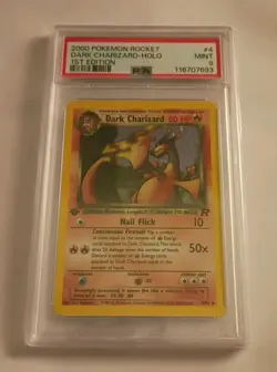 Pokemon Team Rocket 1st Edition Holo 4/82 Dark Charizard PSA 9 MINT - Image 1