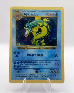 1999 Pokemon TCG Gyarados Shadowless Holo 6/102 Base Set Rare English WOTC LP - Image 1