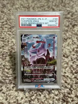 2021 Espeon VMAX Alt Art 189/S-P Pokemon Japanese Eevee Heroes PSA 10 - Image 1