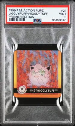 1999 POKEMON ACTION FLIPZ PREMIER ED #21 JIGGLYPUFF/WIGGLYTUFF PSA 9 - Image 1