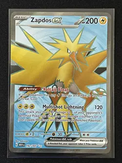 Pokemon TCG Scarlet & Violet 151 Zapdos EX Ultra Rare Holo Card 192/165 - Image 1