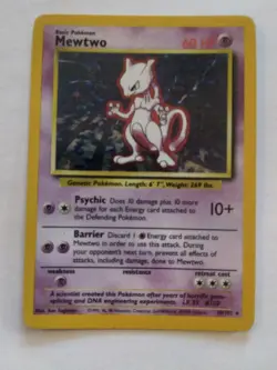 Pokemon TCG Mewtwo Base Set 10/102 Holo Rare Card - Image 2