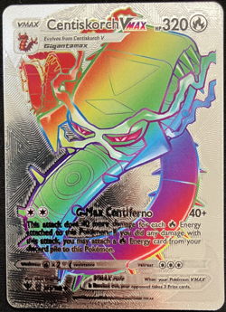 Centiskorch Vmax Rainbow Silver Foil Textured Display Card - Image 1