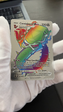 Centiskorch Vmax Rainbow Silver Foil Textured Display Card - Image 2