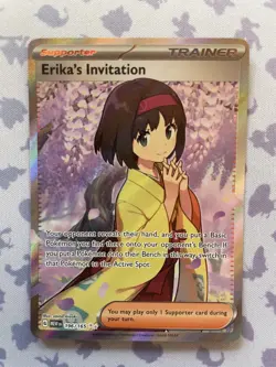 Erika's Invitation 196/165 Sv: Scarlet & Violet 151 Trainer Pokemon Card Nm - Image 1