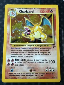 Pokemon TCG Charizard Base Set 2 Holo Rare Card 4/130 WOTC SWIRL - Image 3