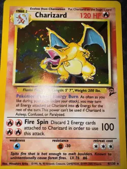 Pokemon TCG Charizard Base Set 2 Holo Rare Card 4/130 WOTC SWIRL - Image 4
