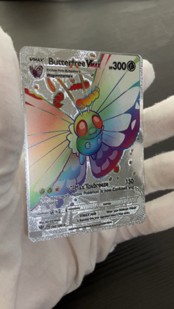 Butterfree Vmax Rainbow Silver Foil Textured Display Card - Image 2