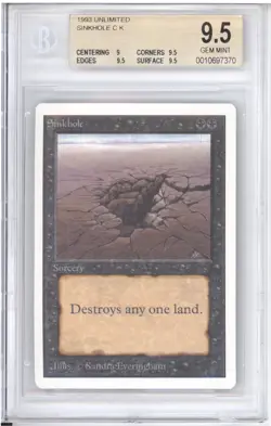 MTG Unlimited Sinkhole BGS 9.5 1993 - Image 1