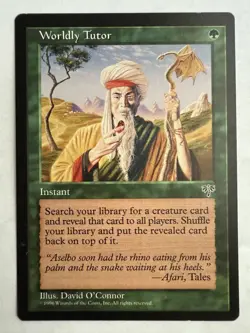 MTG: Worldly Tutor Card Regular Mirage Magic The Gathering -LP - Image 1