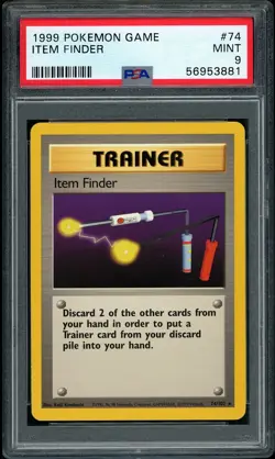 1999 Pokemon Base Set Unlimited Item Finder Rare #74 PSA 9 MINT - Image 1