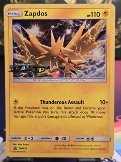Zapdos SM159- (Prerelease) Holo Sun Moon Black Star Promo Pokemon - Image 3