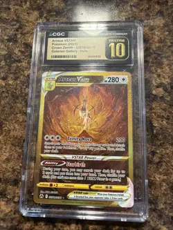 CGC 10 PRISTINE Pokemon Arceus VSTAR Crown Zenith Galarian Gallery GG70/GG70 - Image 1