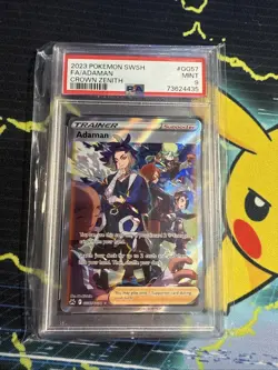 2023 POKEMON SWSH #GG57/GG70 ADAMAN TRAINER *CROWN ZENITH PSA 9 MINT* - Image 1