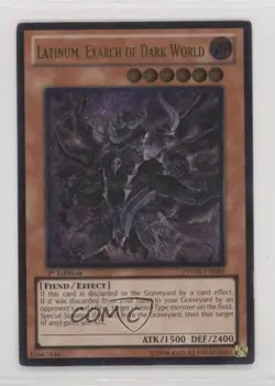 Latinum Exarch of Dark World (Ultimate Rare) 1st Ed. YuGiOh Photon Shockwave - Image 1