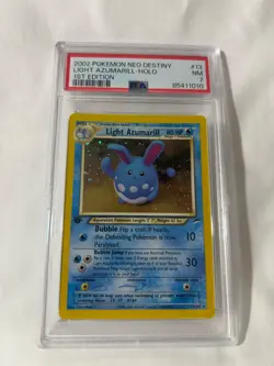 2002 Pokemon Neo Destiny Light Azumarill Holo 1st Edition Card #13 PSA 7 - Image 1