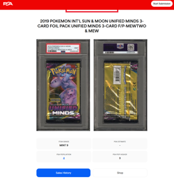 2019 POKEMON INT'L SUN & MOON UNIFIED MINDS 3-CARD FOIL PACK PSA 9 POP 4 - Image 3