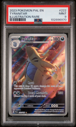 PSA 9 Mint Pokemon Tyranitar Illustration Rare Paldea Evolved Card 222/193 - Image 1