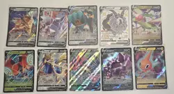 Pokemon TCG Card Lot Holo Rare Full Art 10X Cards Total NM/M - Image 1