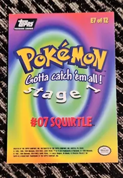 Squirtle Topps Trading Cards E9of 12 Pokemon Card Nintendo Black Label EXC-NM - Image 2