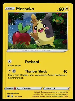 Morpeko SWSH031 Black Star Promo Cosmos Holo Pokemon Card TCG - NM - Image 1