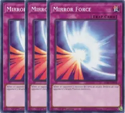 Yugioh - Mirror Force x 3 - 1st Edition NM - Free Holographic Card - Image 1